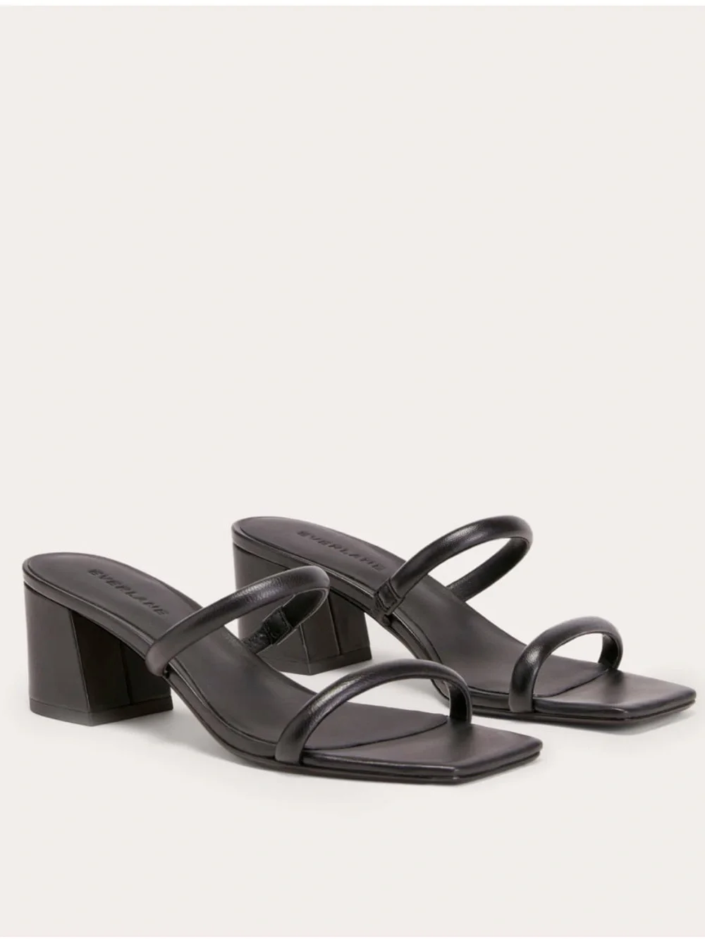 Everlane Shoes 11 Double Strap Heel Sandal Black Leather